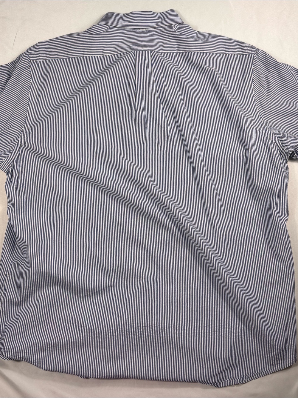 Polo Ralph Lauren Seersucker Mens XL Short Sleeve Shirt Blue/white Pink Pony - Picture 2 of 7
